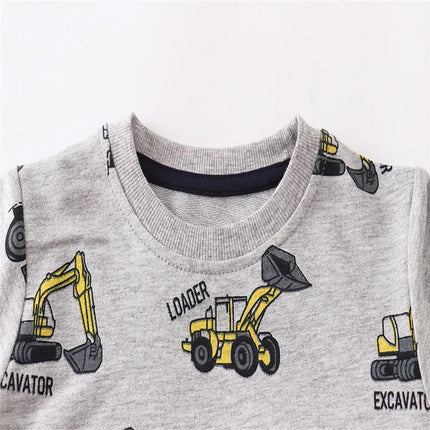 Jumping Meters 2-7T Fashion Boys Sweatshirts Autumn Cars Print Long Sleeve Toddler Kids Costume  Spring Hooded Shirts
