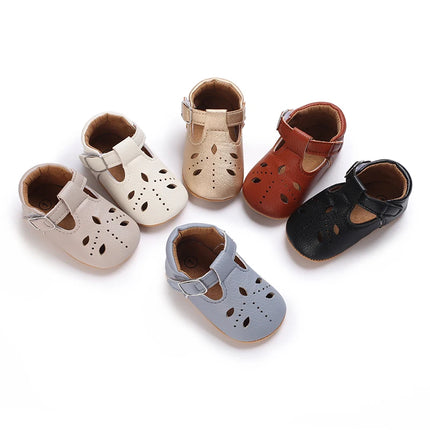 Breathable Newborn Baby Shoes Baby Boy Girl Shoes Girl Classic Bowknot Rubber Sole Anti-slip PU  Toddler Shoes First Walker