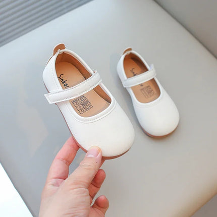 Girls Simple Leather Flat Shoes Fashion Princess Sweet Kids Flats Children Mary Janes for Wedding Party Classic Style Elegant