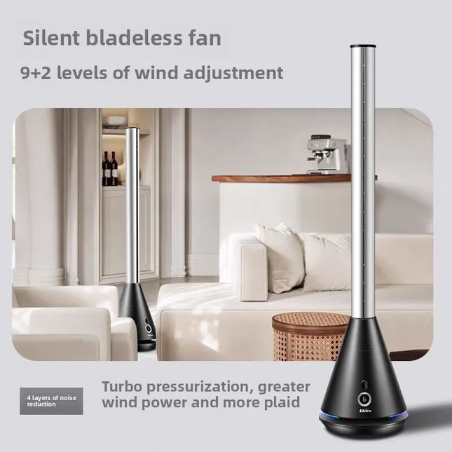 2025 New Household Bladeless Fan Mute Energy-Saving Remote Control Wide-Angle Air Supply Adjustment Safety Anti-Pinch Hand Office