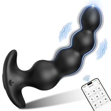 Thrusting Anal Beads Butt Plug Vibrator Male Prostate Massager Telescopic Vibrating Anal Plug Stimulator Sex Toys for Women Men