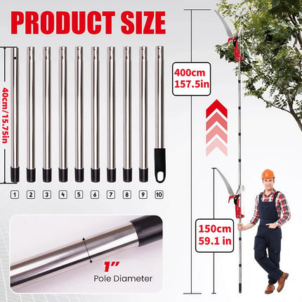 Extendable Tree Pruner Saw High-Altitude Branches Trimmer Pruning Shears Harvester Clipper for Plant Twig Vine for Plant Garden