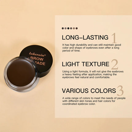 6Color Matte Black Wild Eyebrow Cream 3D Natural Tint Eyebrow Enhancers Gel Wax Waterproof Long Lasting Eye Makeup Cosmetic Tool