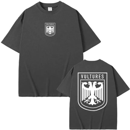 Rapper Kanye West New Music Album Vultures Graphic T-Shirts Men Women Hip Hop Street Fashion Oversized Tees Pure Cotton Tops