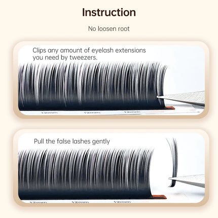 Yelix Camellia Lashes with Adhesive LC LB LJ C D Curl Eyelashes Natural Soft Eyelash Extensions Russian Volume Individual Lashes