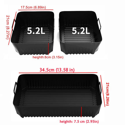 Reusable Silicone Air Fryer Basket Liner Fit Ninja AF500 Non-Stick Heatproof Easy Clean BPA-Free Kitchen Cooking Accessory