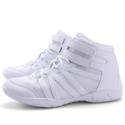BAXINIER Girls White High Top Cheerleading Shoes Lightweight Youth Cheer Competition Sneakers kids Training Dance Tennis Shoes
