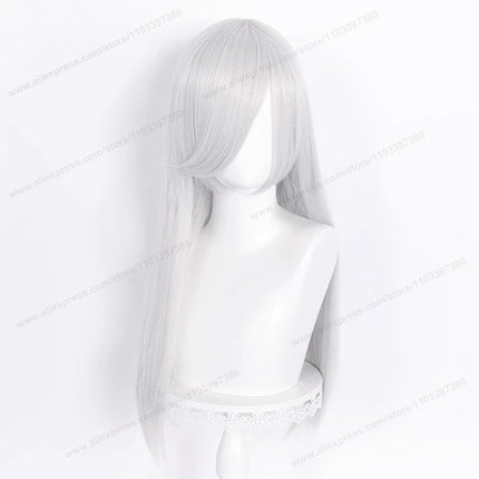 60cm Long Straight Cosplay Synthetic Wig With Bangs Golden Yellow Green Blonde Purple Heat Resistant Hair Anime Wigs + Wig Cap