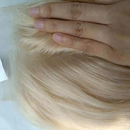 12-22 Inch 5x5 613 Blonde Straight Human Hair Closure Transparent Lace Closure Brazilian Virgin Hair 150% Density Full End
