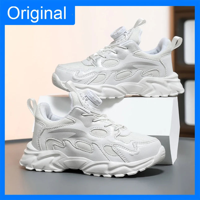 Children Sports Shoes Spring Breathe Mesh Thick Sole Light Anti Slip Children Daily Wear Casual Shoes Student Soft Running Shoes