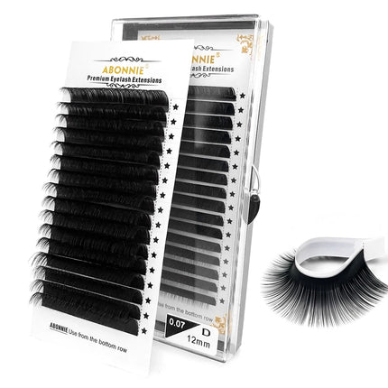 Abonnie Classic Eyelashes Extension Fluffy Individual Lashes Extensions Supplies Dark Black Cilia All Size False Eyelash