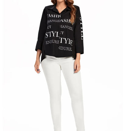 Women Plus Size Woven Spring And Summer Fashionable Shirt