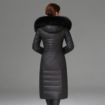 Shengyu Boya Women's Mid-Length Thickened Down Jacket with Fur Collar for Middle-Aged and Elderly, New Model