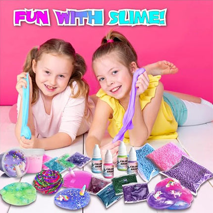 Unicorn Crystal Slime DIY Making Kit, Stress Relief Toy for Kids, Birthday Party & Family Activity Gift