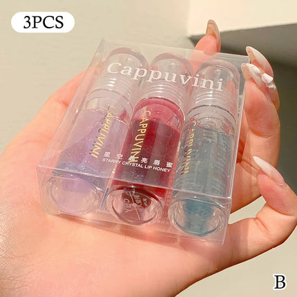 [YA]Cappuvini Transparent Crystal Jelly Lip Gloss Shiny Clear Mirror Moisturizing Lip Balm Glitter Liquid Lipstick Lip Oil