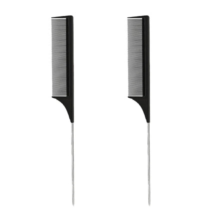 Professional Stainless Steel Hair Tail Comb Salon Cut Styling Tool with Fine Teeth Hair Care Barber Accessory