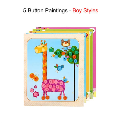 5/10pcs Children Button Stickers DIY Drawing Toys Handmade Student Art Class Painting Craft Kids Early Educational Game TMZ
