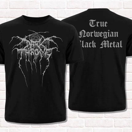True Norwegian Black Metal T Shirt Darkthrone Logo Black T-Shirt Rock Punk Top Print Cotton Short Sleeve High Street Tees Unisex