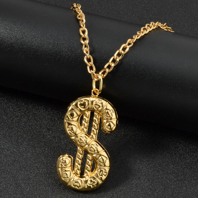 1 Women's Fashion Pendant Necklace Hot Selling Hip Hop Punk Dollar Symbol Pendant Necklace Versatile Classic Jewelry Gift