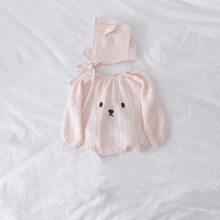 Newborn Baby Bodysuit With Hat Long Sleeve Organic Cotton Infant Girl Boy Clothing Photography Costumes Baby Girl Boy Clothes