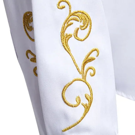 Retro Court Style Embroidered Long Sleeve Shirt Men's Collared Shirt Spring 2025 New Arrival Casual British Style Clothing