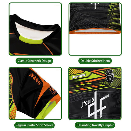 90 Minute PNL J'suis QLF Printed Jersey Men's and Women's Youth Short Sleeve Football Training T-Shirt Adult Children's Clothing