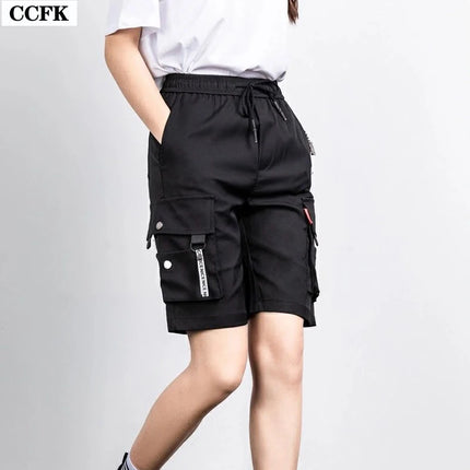 Techwear Women's Military Cargo Shorts Summer Multi Pocket Shorts Joggers Harajuku Casual Fitness Work Pants Grunge 2023 Beach