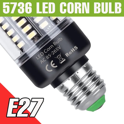 LED E27/E26 Corn Light Bulb E14 Ceiling Lamp B22 Chandelier Bulbs AC 85-265V No Flicker Balcony Home Living Room Cold/Warm White