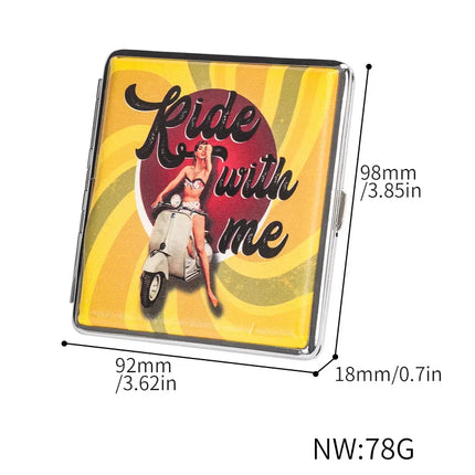 Creative Cigarettes Case Hold 20 Sticks Printed Leather Cigarette Case Smoking Box Sleeve Pocket Tobacco Pack Women Girls Gift