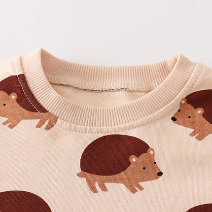 Little maven 2024 Autumn New Tops Kids Clothes Baby Boys Children's Clothing Spring Cartoon Hedgehog Infants Sweatshirts Hoodie