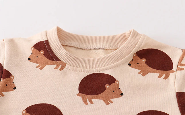 Little maven 2024 Autumn New Tops Kids Clothes Baby Boys Children's Clothing Spring Cartoon Hedgehog Infants Sweatshirts Hoodie