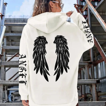 Beautiful Angel Wings Women's Hoodie Warm and Comfortable Casual Hoodie Fashion Classic Street Outdoor Sports Hoodie Loose
