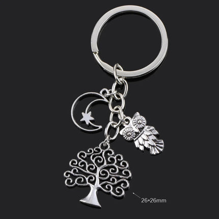 Fashion Animal Women Keychain Car Moon Cat Dog Love Heart Key Chain Friends Gift Jewelry Bag Pendant Wing Evil Eye Angel Turtles