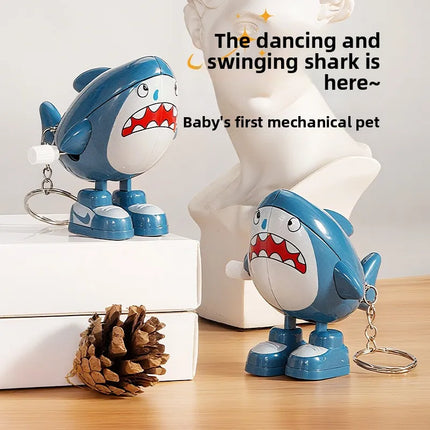 Cross-Border Wind-Up Shark Wobble Toy | Cartoon Funny Keychain Pendant | Stress Relief Anti-Anxiety | Creative Mini Fidget Toy