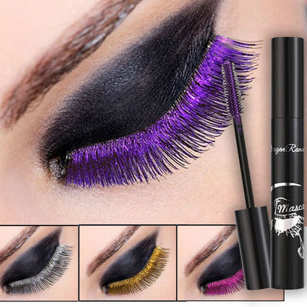Colorful Waterproof Mascara Blue Purple Pearl Mascara Dense Eye Makeup Bronze Fine Diamond Silver Mascara Cream Cosmetics Makeup
