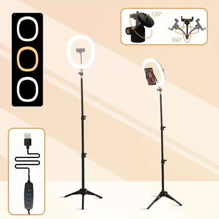 12-inch Foldable LED Ring Light With 110cm Tripod Stand , Adjustable 3 Light Modes CRI95+ for Photography,  Live Stream, Makeup