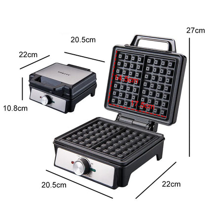Home waffle maker, breakfast bread maker, sandwich maker, adjustable temperature control, electric baking pan