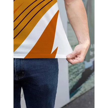 Color block men's shirts, fashionable striped printed T-shirts, men's shirts, polo shirts, short-sleeved lapels, designer T-shir