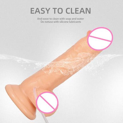Realistic Squirting Dildo Big Penis Soft Skin Feel Spray Water Ejaculating Suction Cup masturbator Anal Toy Sex Toy For Women 18