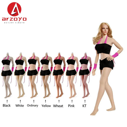 JIAOU DOLL 1/6 Female Super Flexible Seamless Body JOQ-10E JOQ-09F Metal Skeleton European Shape Large Breast Body