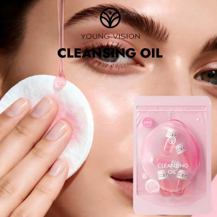 YOUNG VISION  5/10-Piece Makeup Remover Oil + 100-Piece Cotton Pads Gentle Skin-Friendly Deep Cleansing Makeup Remover Oil Set