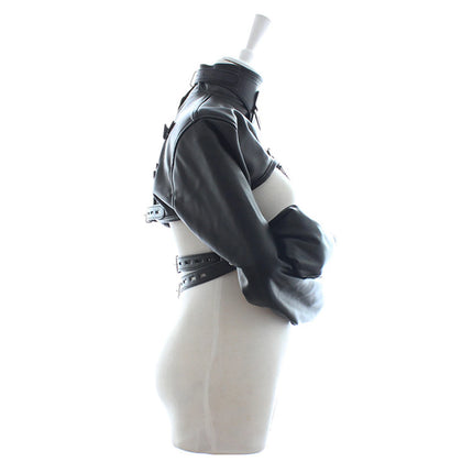 Sexy Women Leather Body Harness Bondage Cupless Straight Jacket Adult Costume
