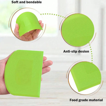 2pcs Dough Scraper Bowl Food-safe Plastic Dough Cutter Flexible Bench Multipurpose Food Scrappers for Bread Dough