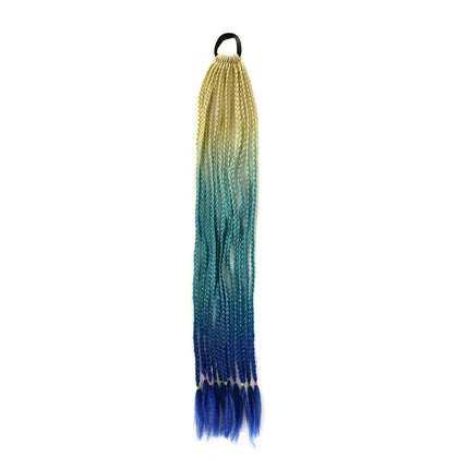 Braided Ponytail Extension Synthetic Colorful Hair Extension For Women 24inch Rainbow Hair Braids Extensions