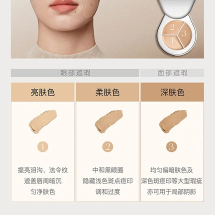 DPU Tri-Colour Concealer Palette Full Coverage Cream Long-lasting Highlighter Moisturising Rare Beauty Korea Makeup Face Base
