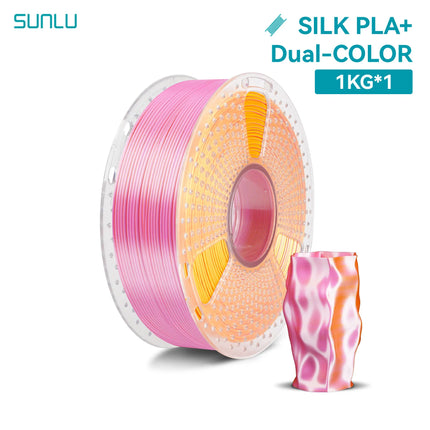 SUNLU 1KG SILK /Dual / Triple Color/Rainbow 3D Printer Filament 1.75mm 1000g Spool (2.2lbs) Neatly Filament Fit Most FDM Printer