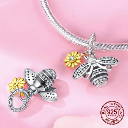 925 Sterling Silver Classic Purple Heart Shape Dragon Pegasus Butterfly Charms Beads Fit 3mm Original Bracelet DIY Jewelry Gift