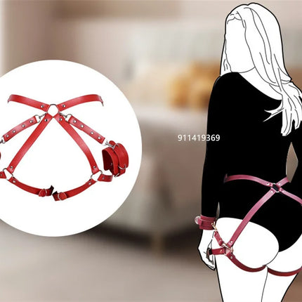 Handcuffs Sex Toys PU Leather Body Harness Cuffs Bondage Straps BDSM Kit Erotic Adult Sex Toys For Couples Party Sexy Accessorie