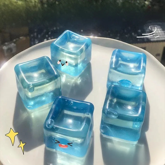 Slow Rebound Ice Cubes Squishy Squeeze Toy - Stress Relief Sensory Fidget for Kids Adults, ADHD Autism Soft Squeeze Toys