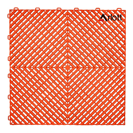 Automotive Modular Floor Plastic Interlocking Garage Floor Tiles Click Locked Hollow Drainage Car Wash Mat,40x40CM